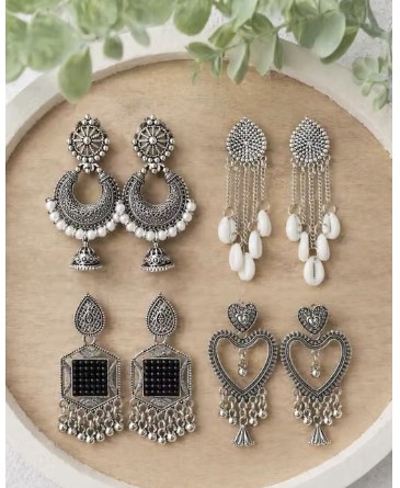 Oxidized Silver Earring Collection