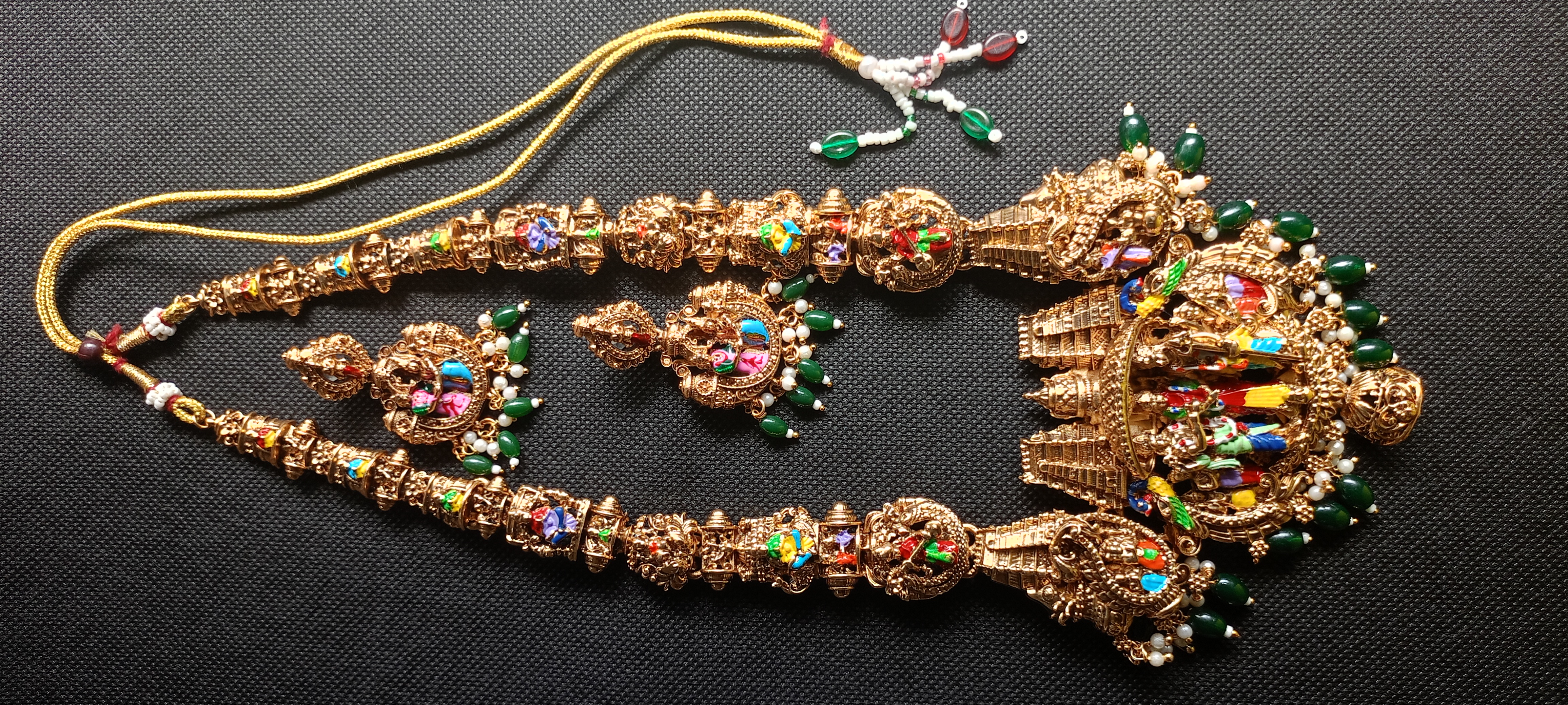 Temple peacock Necklace set