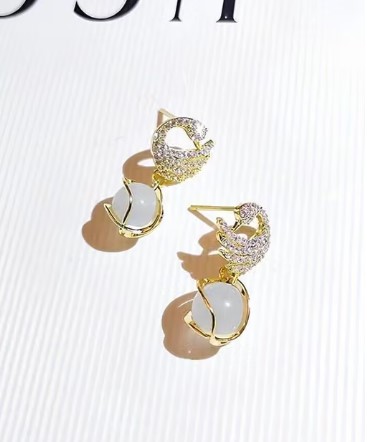 Gold-Tone Pearl Drop Hoop